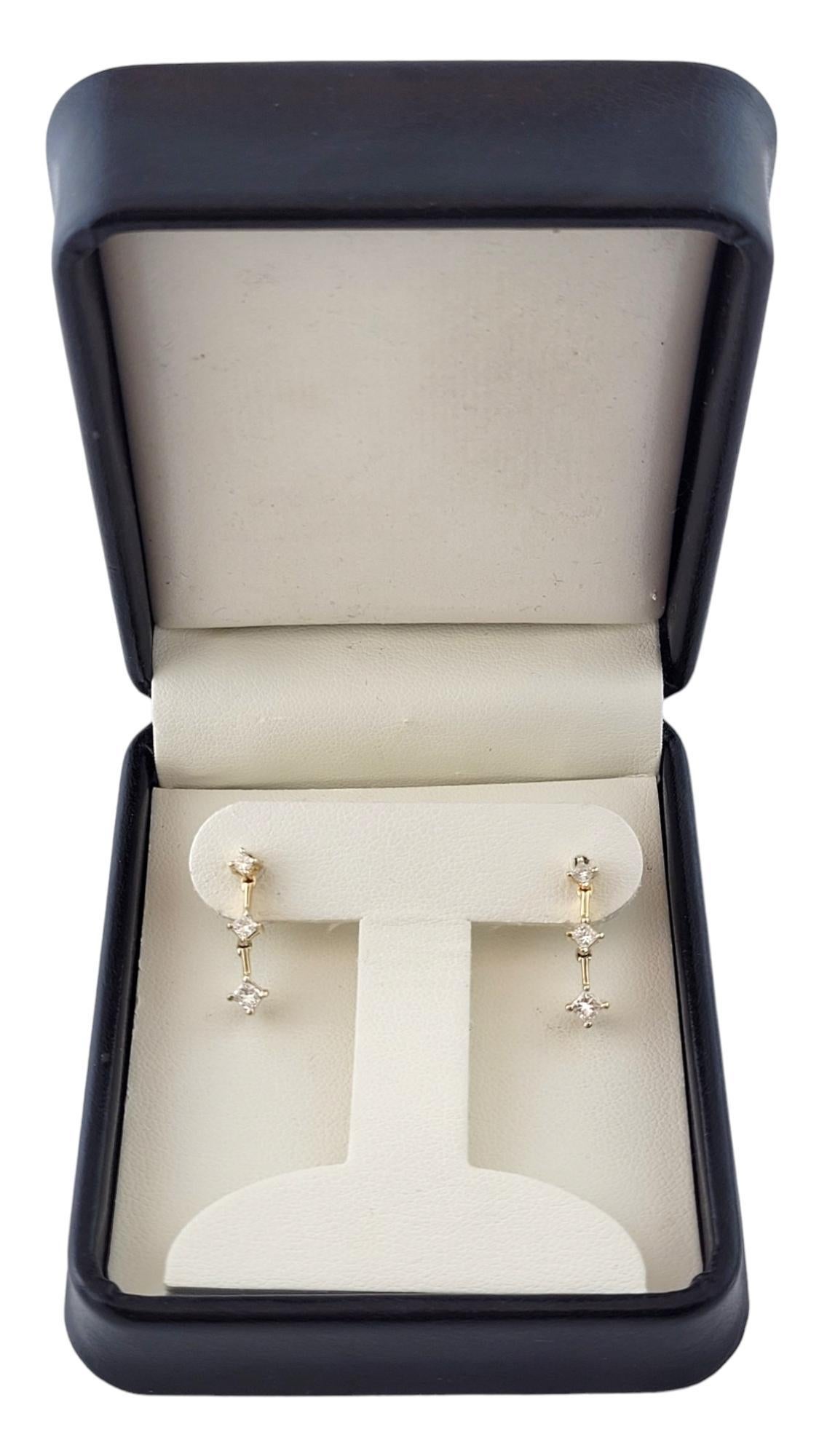 14K Yellow Gold Dangle Diamond Earrings #16393 For Sale 1