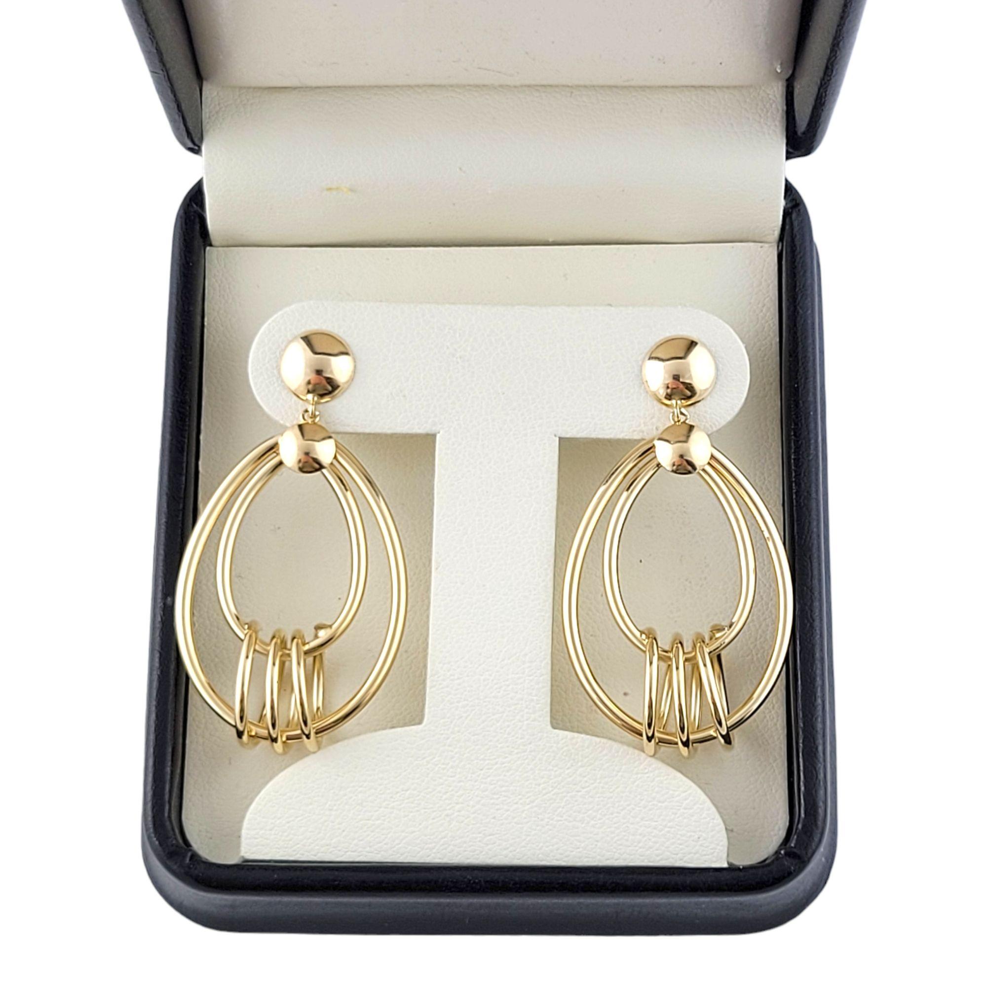 14K Yellow Gold Dangle Earrings For Sale 2