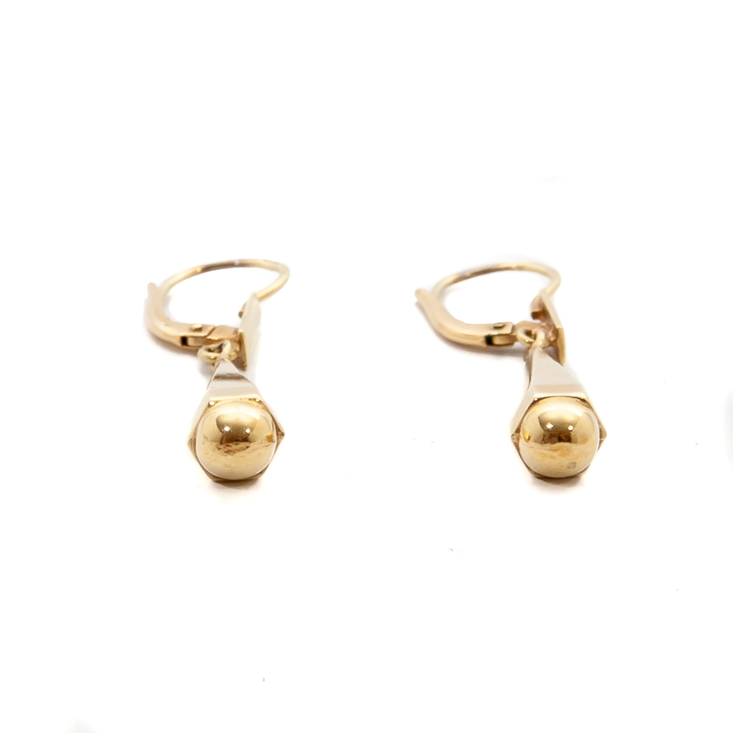 Vintage 14 Karat Gold baumeln Ohrringe 4