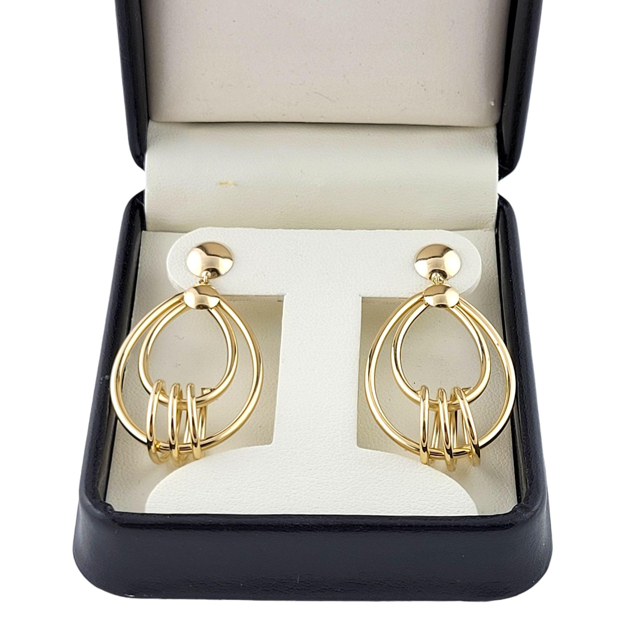 14K Yellow Gold Dangle Earrings For Sale 3