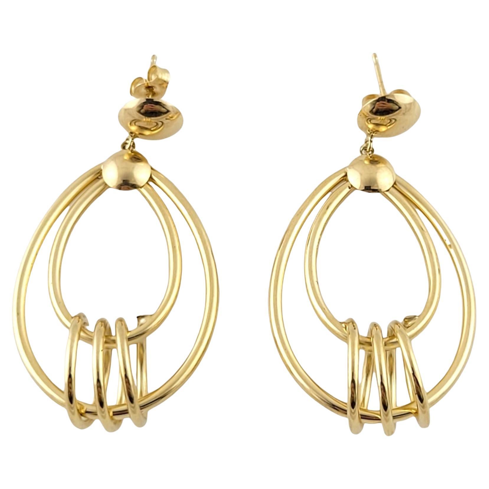 14K Yellow Gold Dangle Earrings For Sale