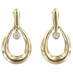 14k Yellow Gold Dangle Earrings with 0.25ct Brilliant Cut Diamonds