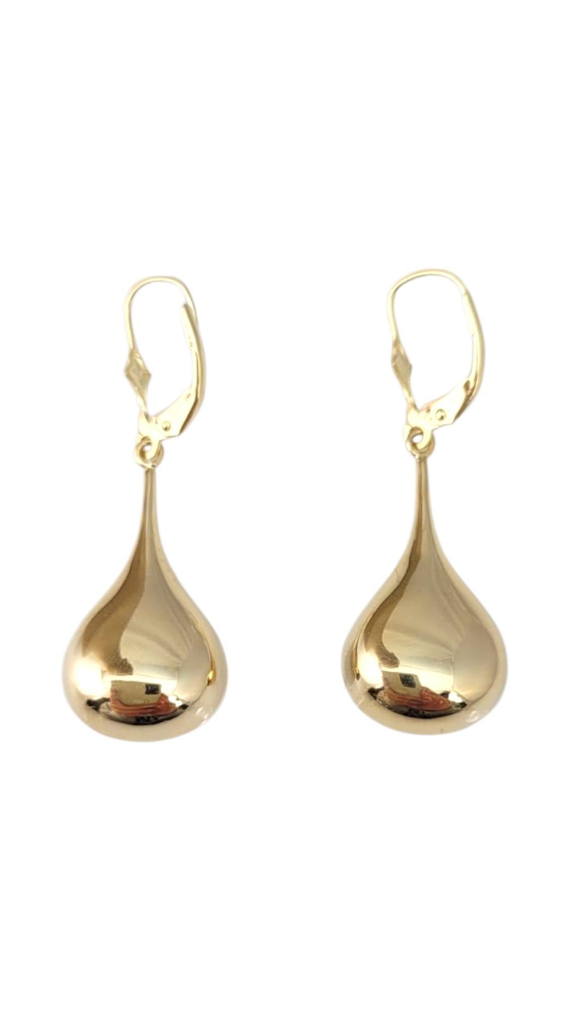 14K Yellow Gold Dangle Teardrop Earrings #21744 In condizioni buone in vendita a Washington Depot, CT