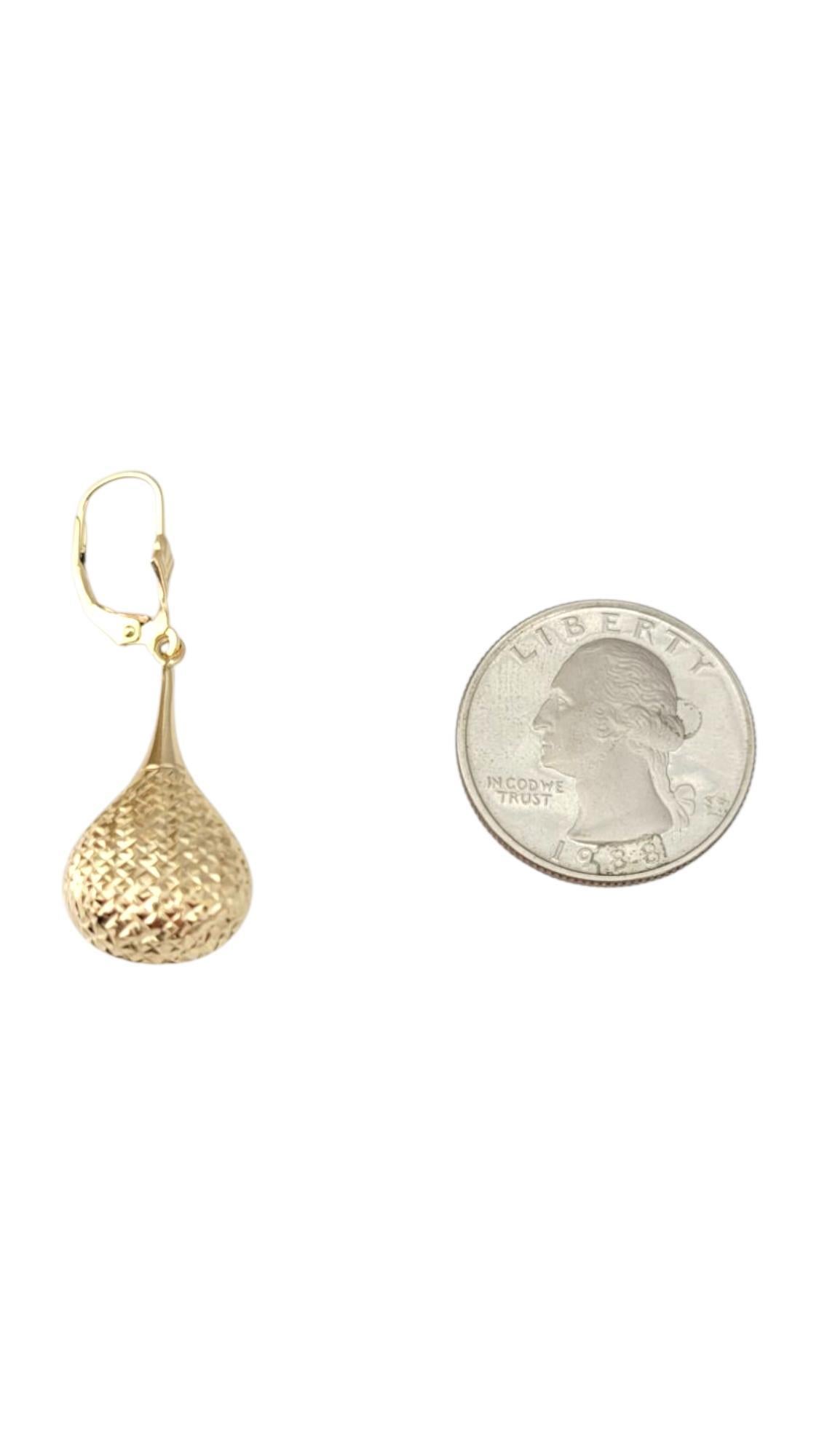 14K Yellow Gold Dangle Teardrop Earrings #21744 in vendita 1