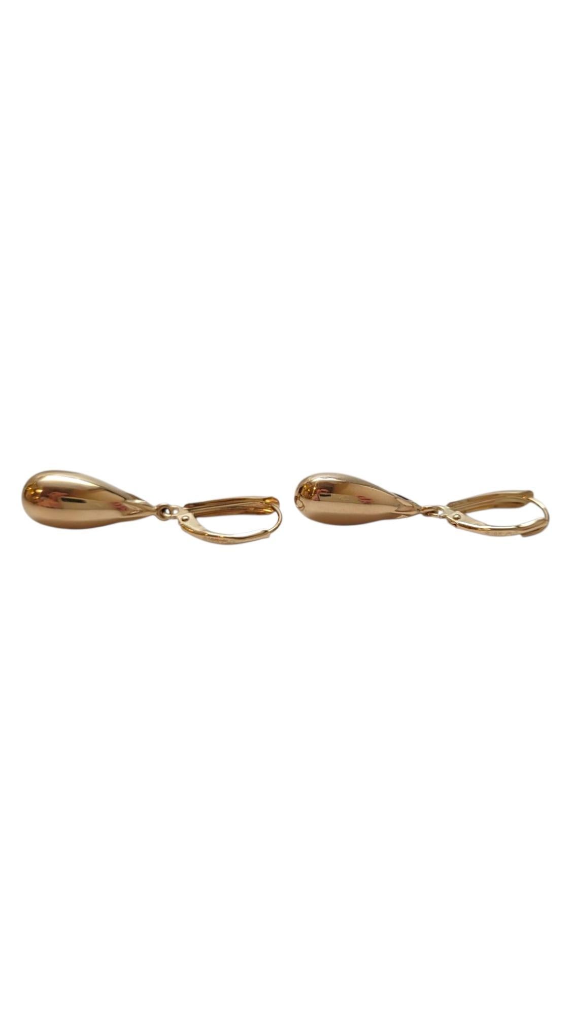 14K Yellow Gold Dangle Teardrop Earrings #21951 For Sale 2