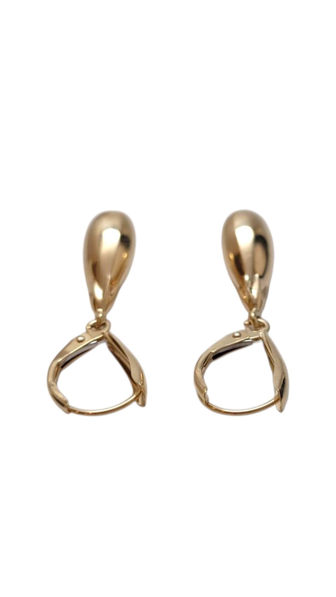 14K Yellow Gold Dangle Teardrop Earrings #21951 For Sale 3