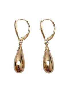 14K Yellow Gold Dangle Teardrop Earrings #21951