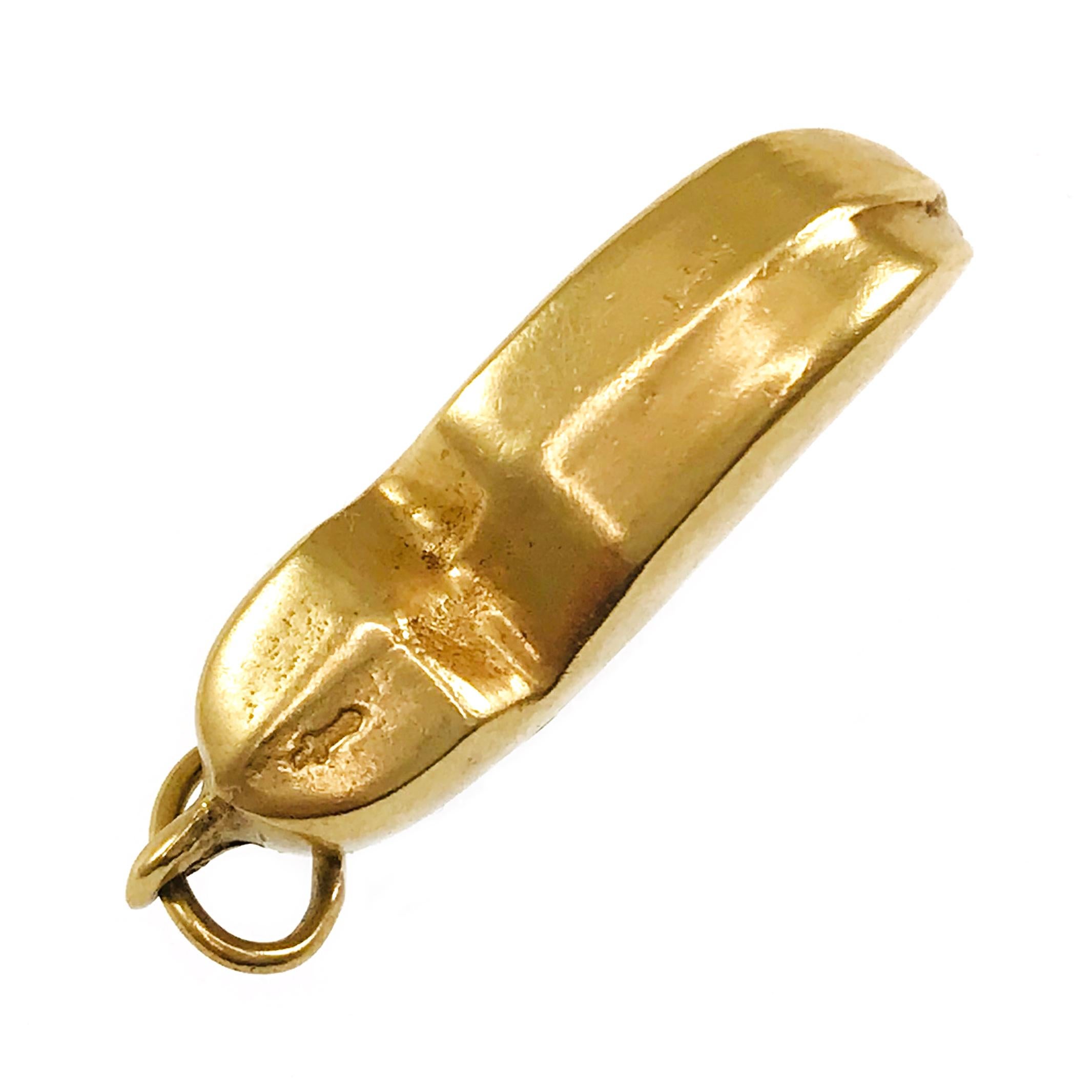 Pendentif/bracelet sabot danois en or jaune 14K Bon état - En vente à Palm Desert, CA