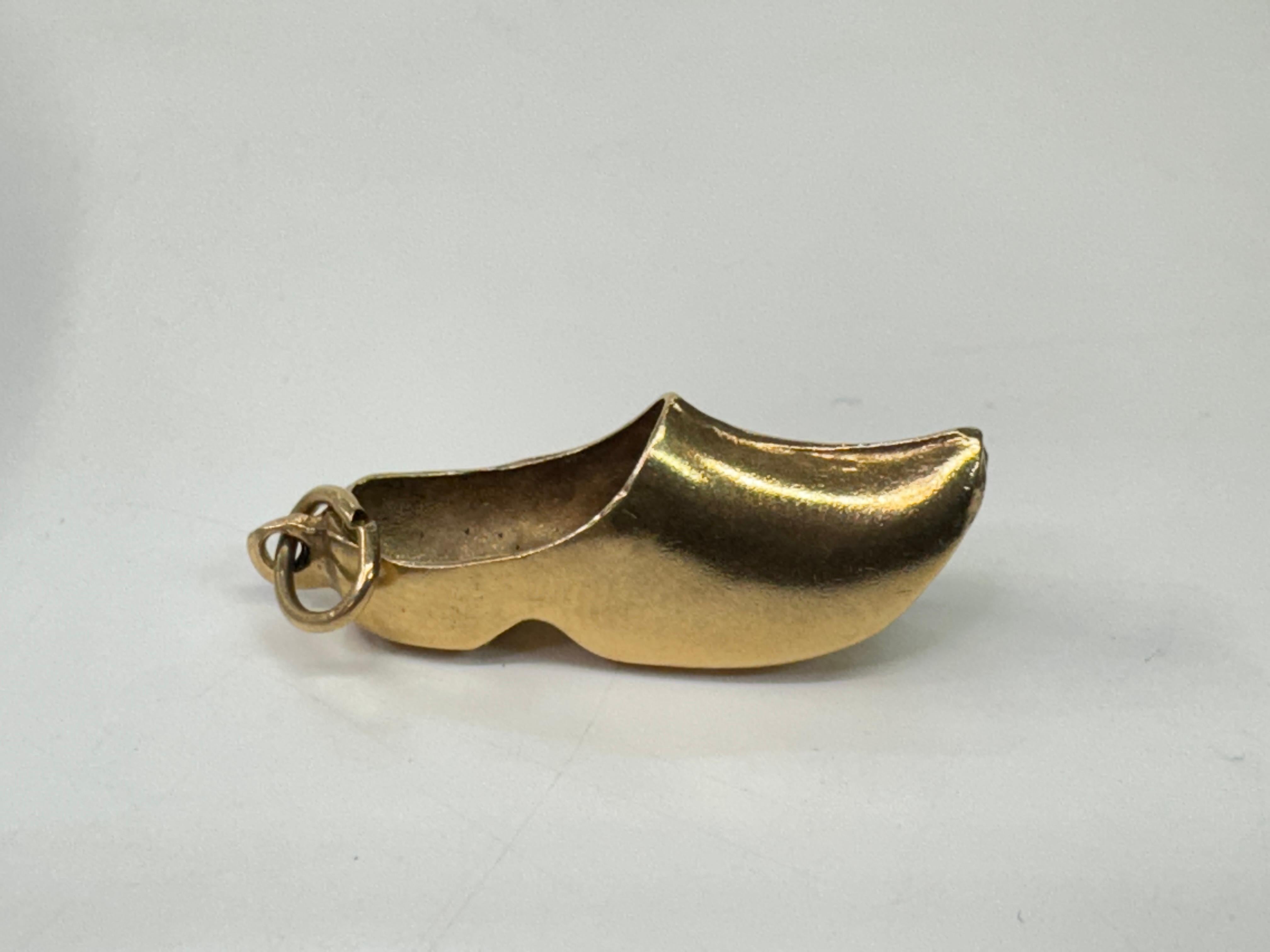 Pendentif/bracelet sabot danois en or jaune 14K en vente 2