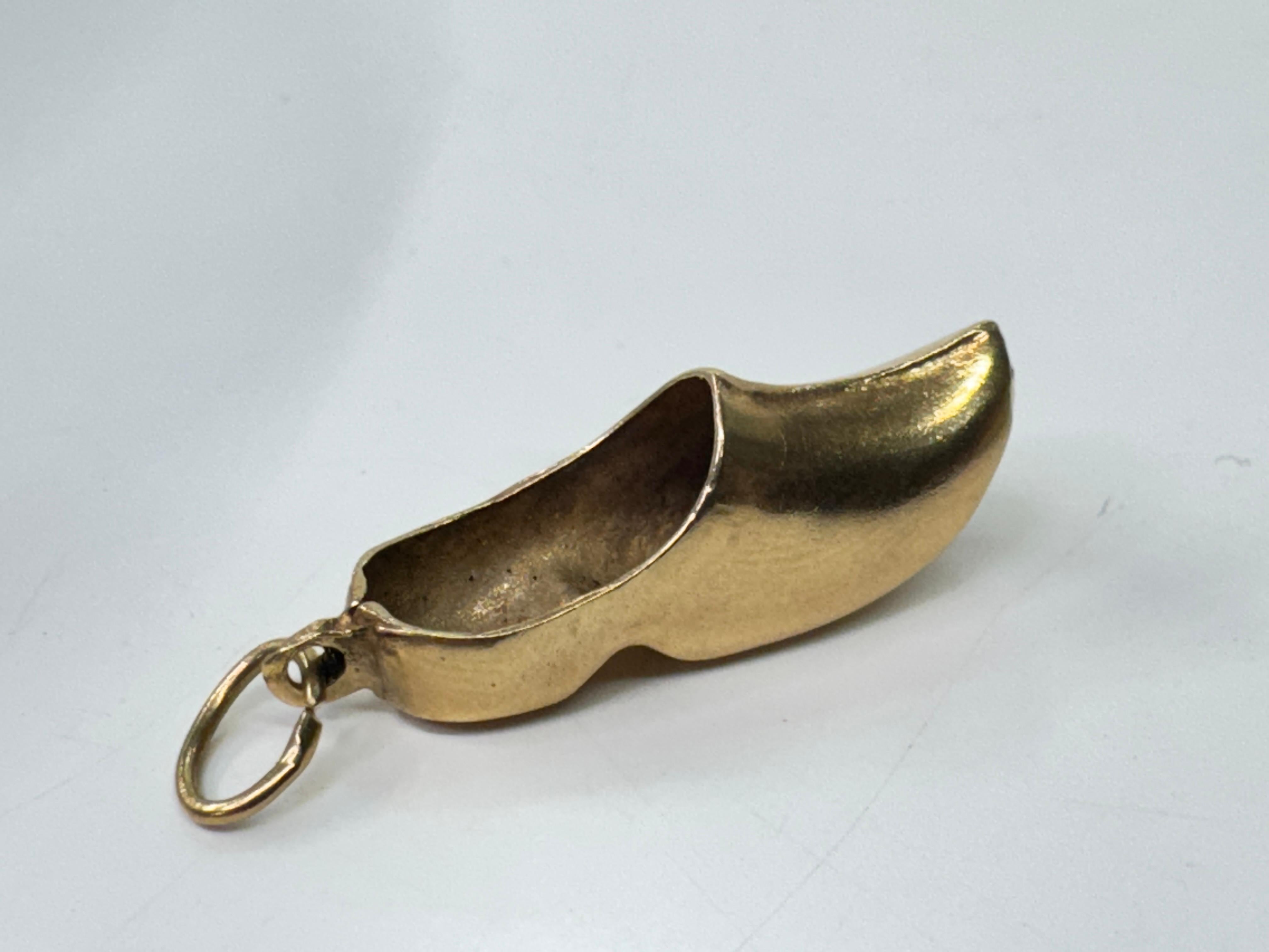 Pendentif/bracelet sabot danois en or jaune 14K en vente 4