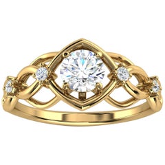 Bague délicate Orim en or jaune 14 carats avec diamants 2/5 carats