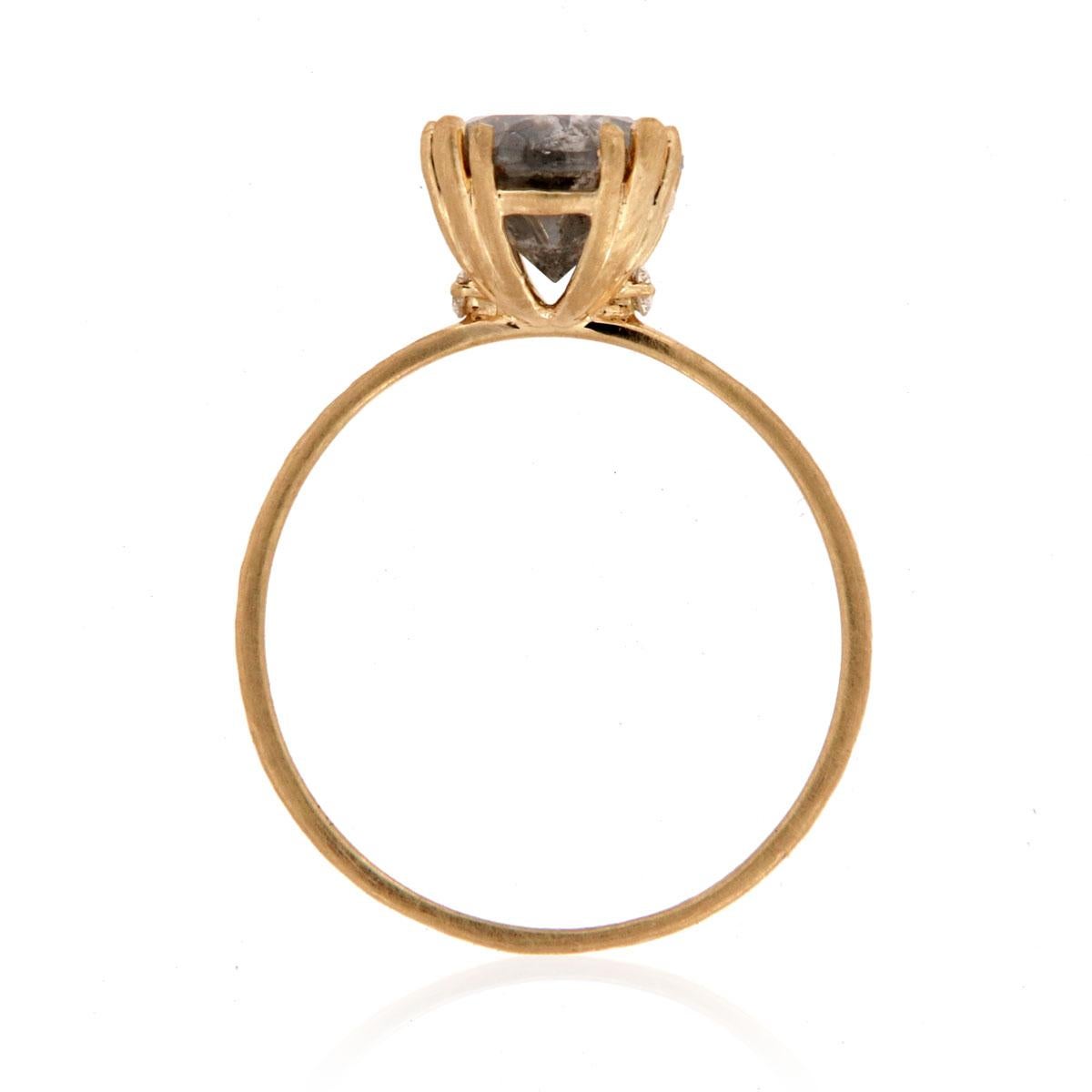 salt and pepper diamond gold ring