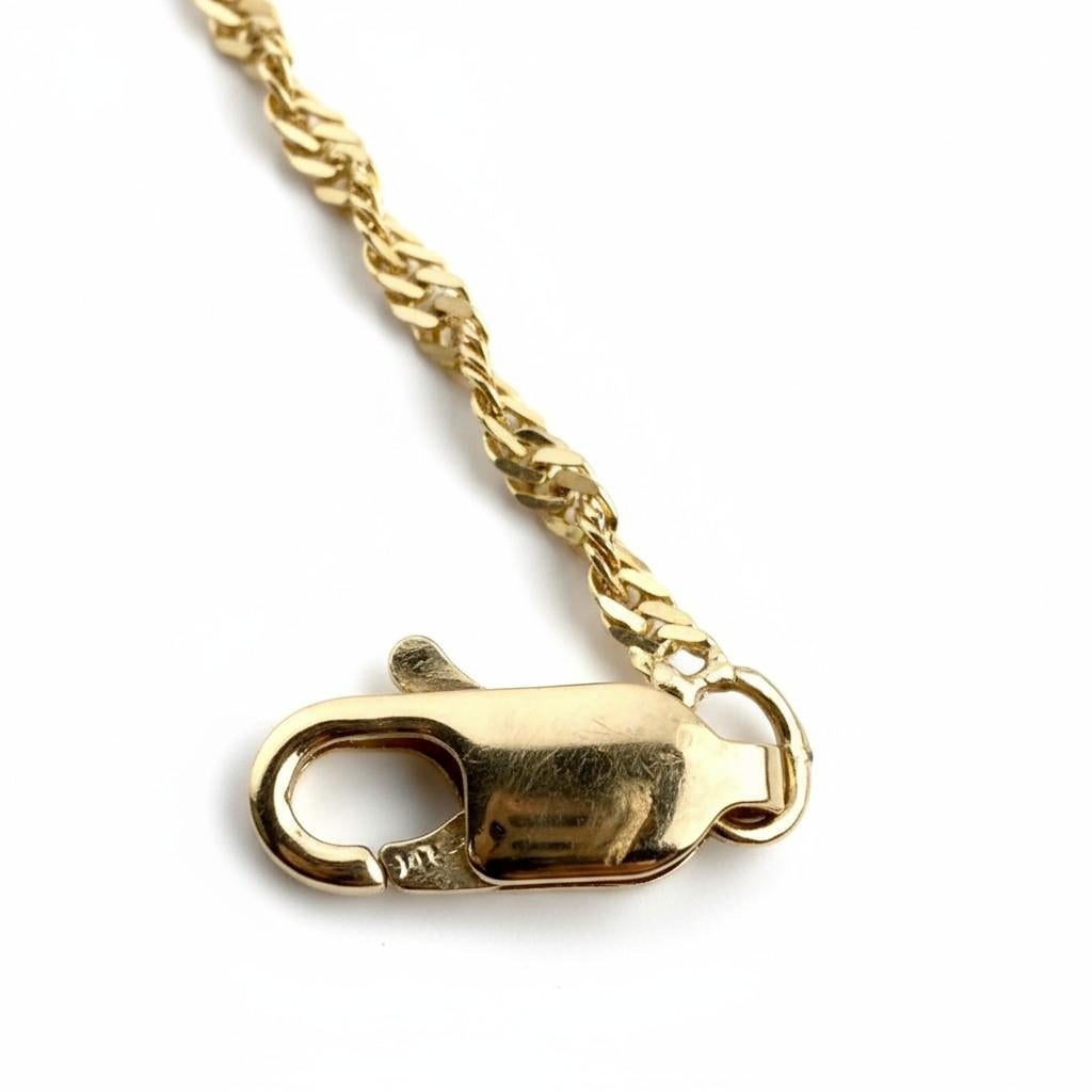 Pulsera Delicada Estación Corazón Tina de Oro Amarillo de 14K en venta 2