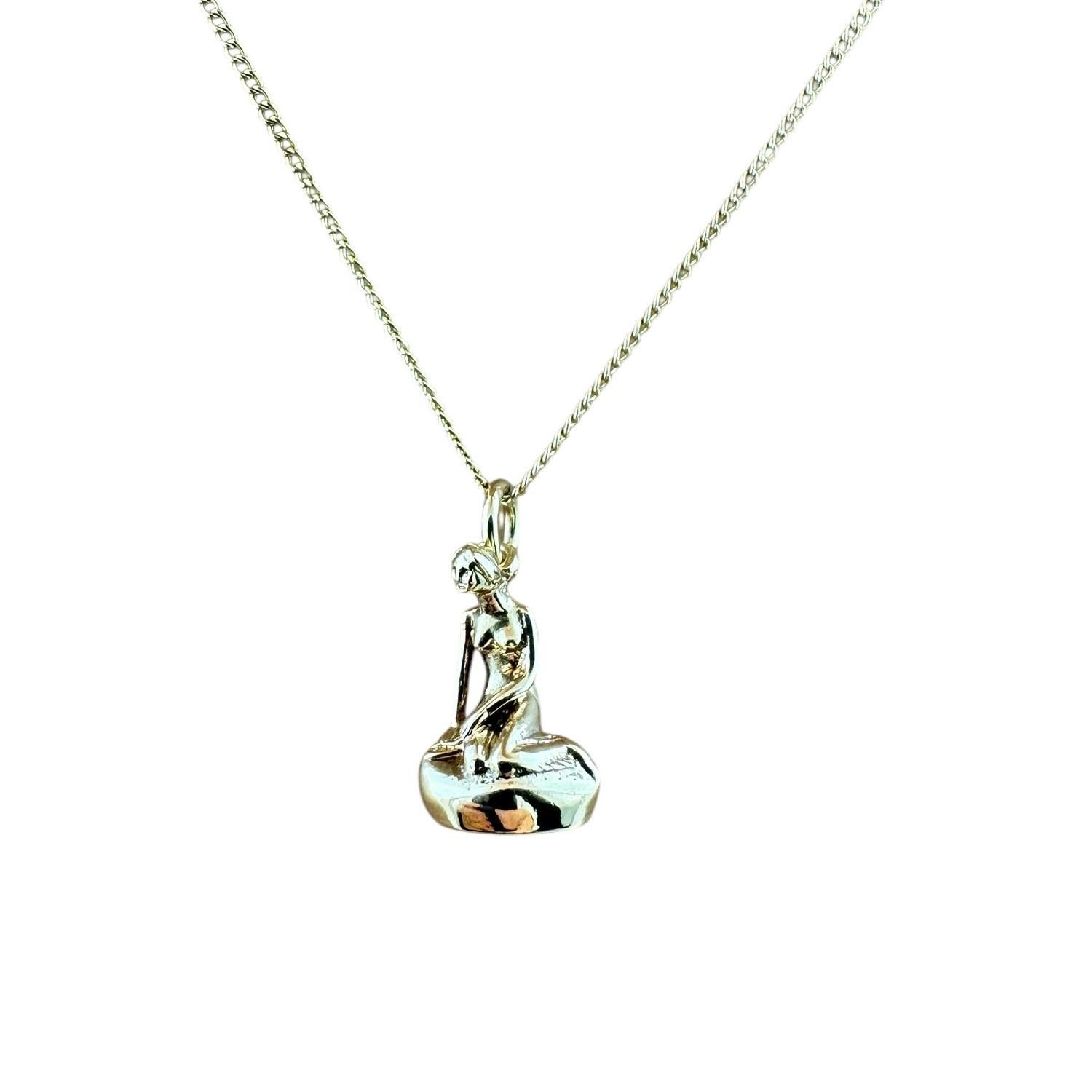 Breloque/pendentif danois The Little Mermaid Statue en or jaune 14 carats n° 19603 en vente 2