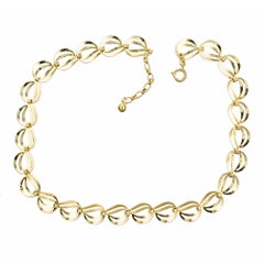 14k Yellow Gold Designer Swirl Link Necklace
