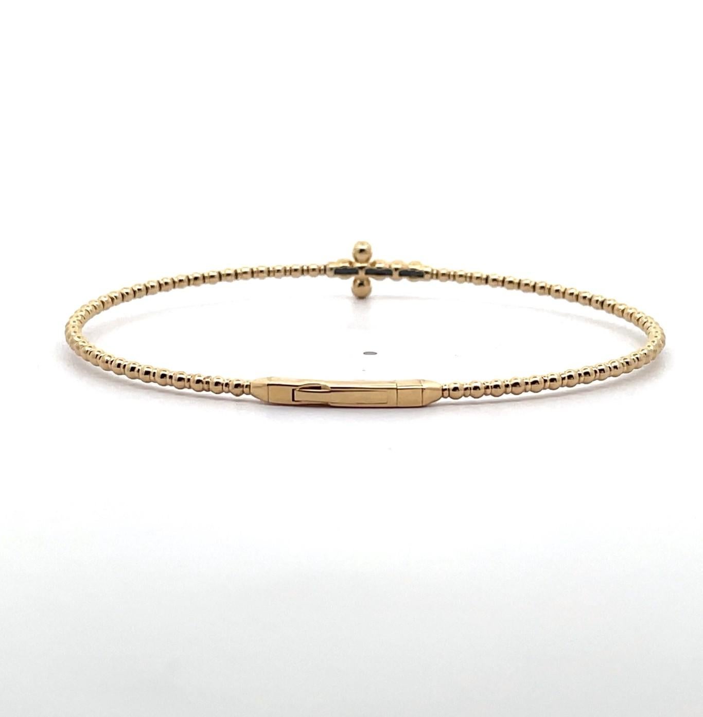 Bracelet croix en or jaune 14K avec diamant 0.16 carat en vente 1