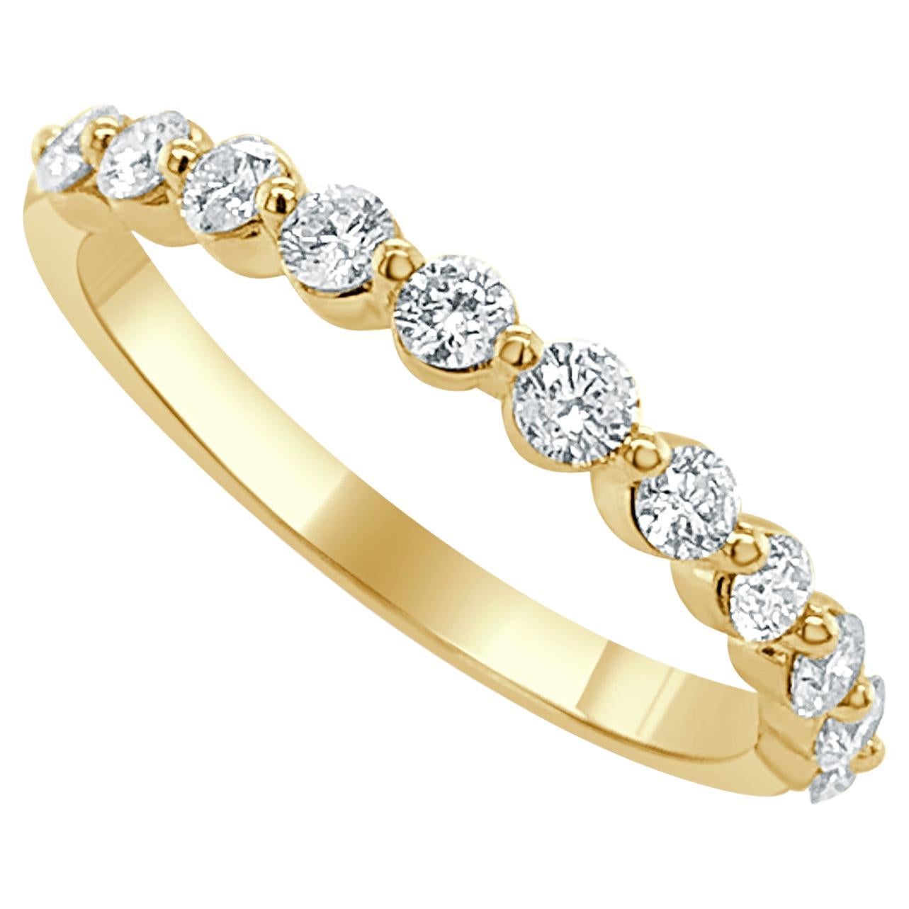 14K Yellow Gold Diamond 0.50ct Band for Her For Sale