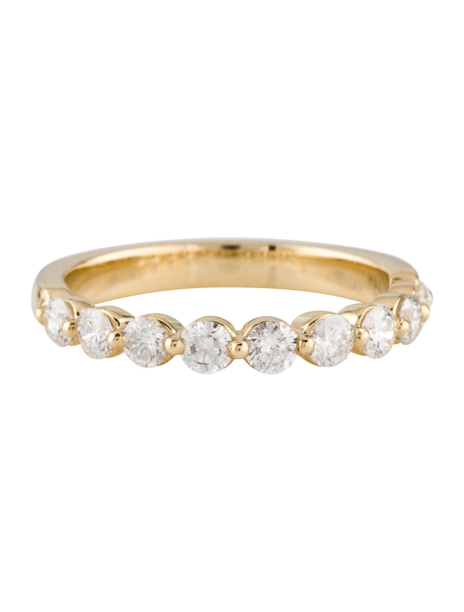Contemporary 14K Yellow Gold Diamond 0.75ct Band for Her For Sale