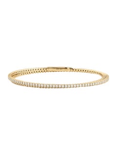 14K Yellow Gold Diamond 3.35ct Flexible Double Wrap Bangle for Her