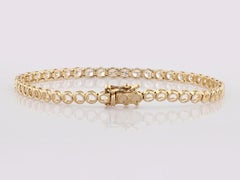 Klassisches Tennisarmband aus 14-karätigem Gelbgold mit Diamanten (3,56 Karat)