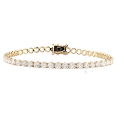 14K Yellow Gold Diamond 3.56 Cts Classic Tennis Bracelet