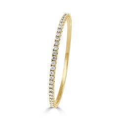 14K Yellow Gold Diamond 3ct Flexible Bracelet for Her