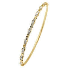 14K Yellow Gold Diamond .75ct Flexible Bracelet for Her