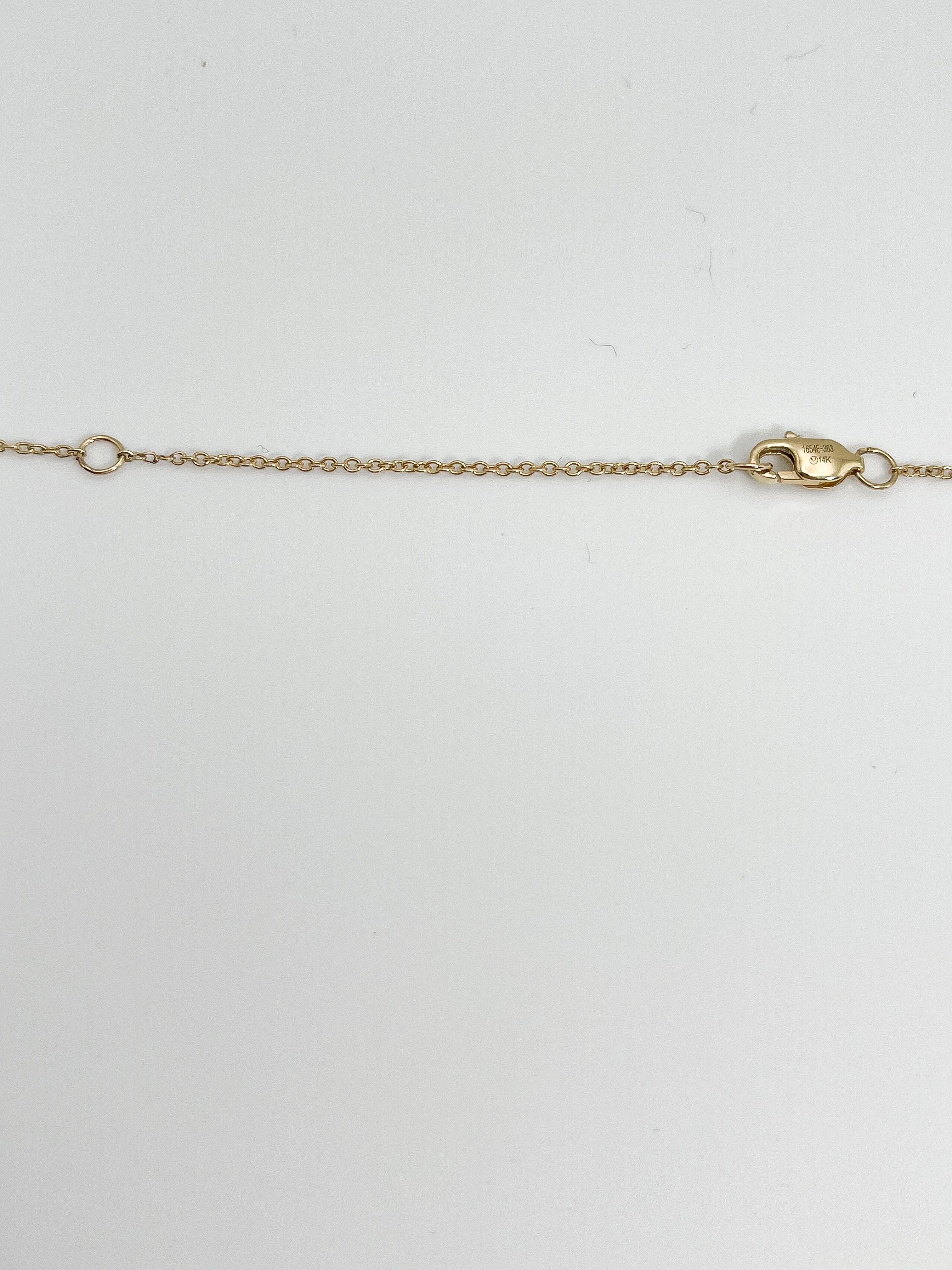 Women's 14K Yellow Gold .25 CTW Diamond Anchor Pendant Necklace For Sale
