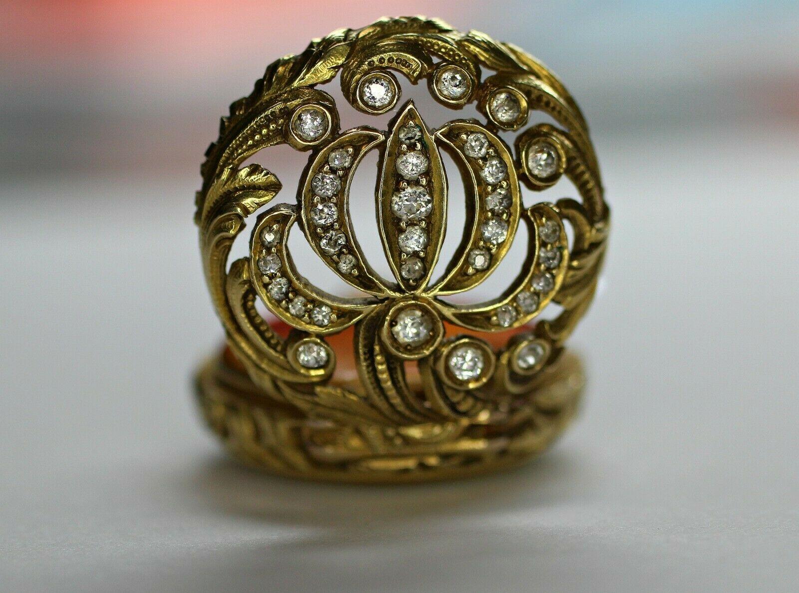 Art Deco 14 Karat Yellow Gold Diamond and Enamel Pocket Watch