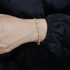 14K Yellow Gold Diamond and Heart Bezel Bracelet