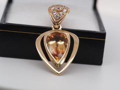 14k Yellow Gold Diamond and Pear Cut Citrine