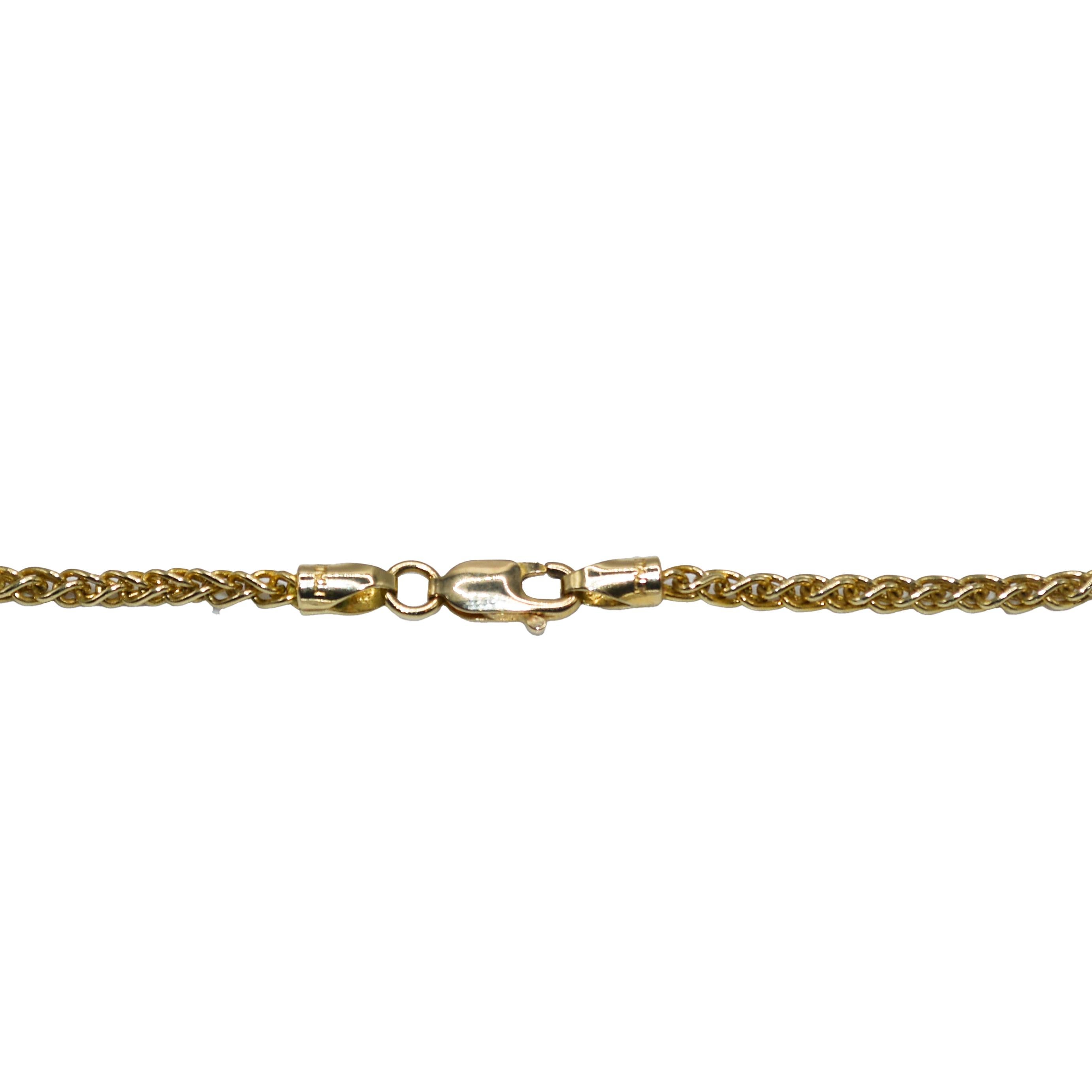 Halskette aus 14 Karat Gelbgold mit Diamant und Perlen für Damen oder Herren im Angebot
