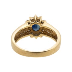 14K Yellow Gold Diamond and Sapphire Cocktail Ring