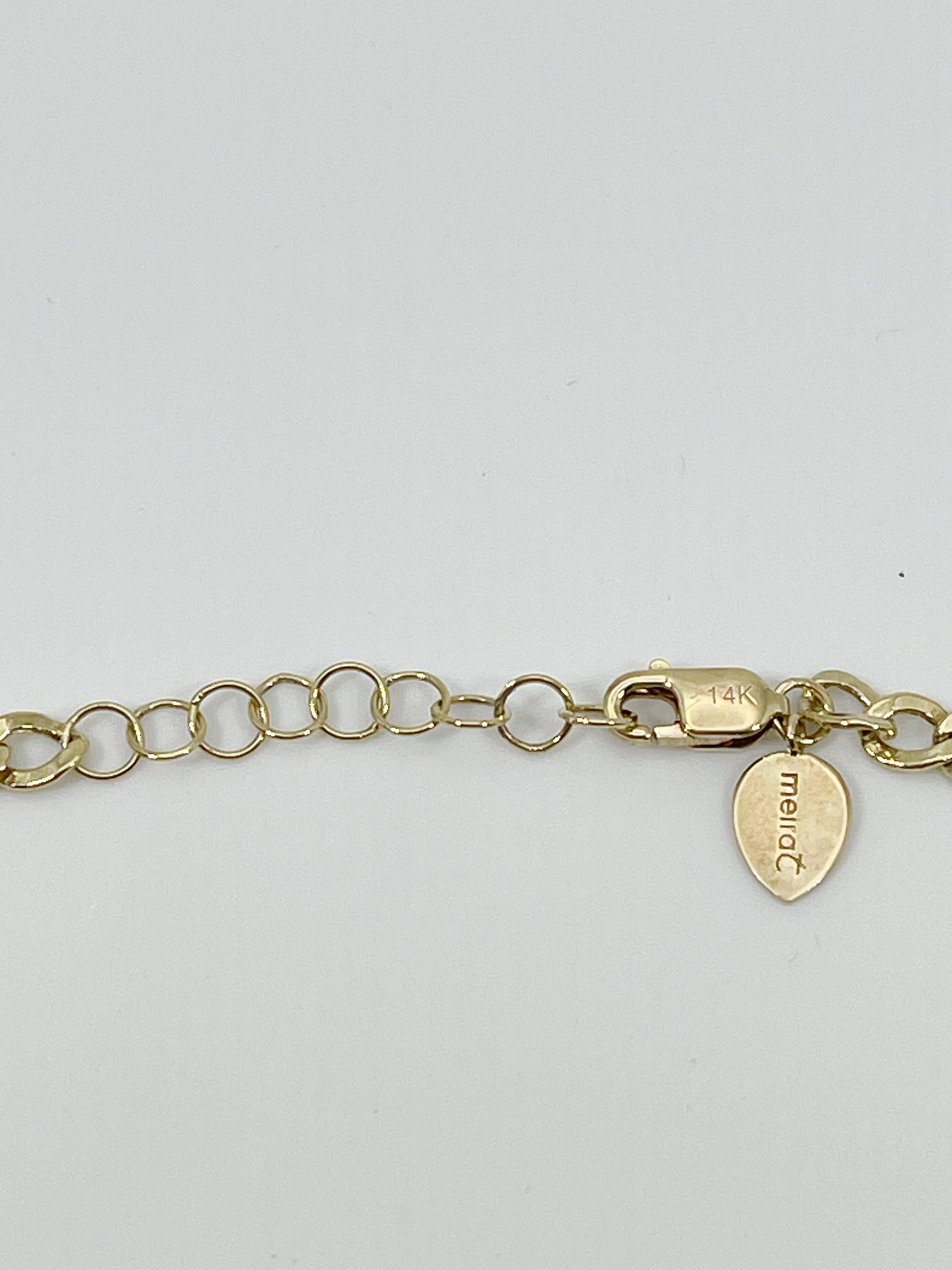 14K Yellow Gold Diamond and Sapphire Evil Eye Bracelet In Excellent Condition For Sale In Stuart, FL