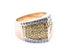 14 Karat Yellow Gold Diamond and Yellow Enhanced Diamond Band