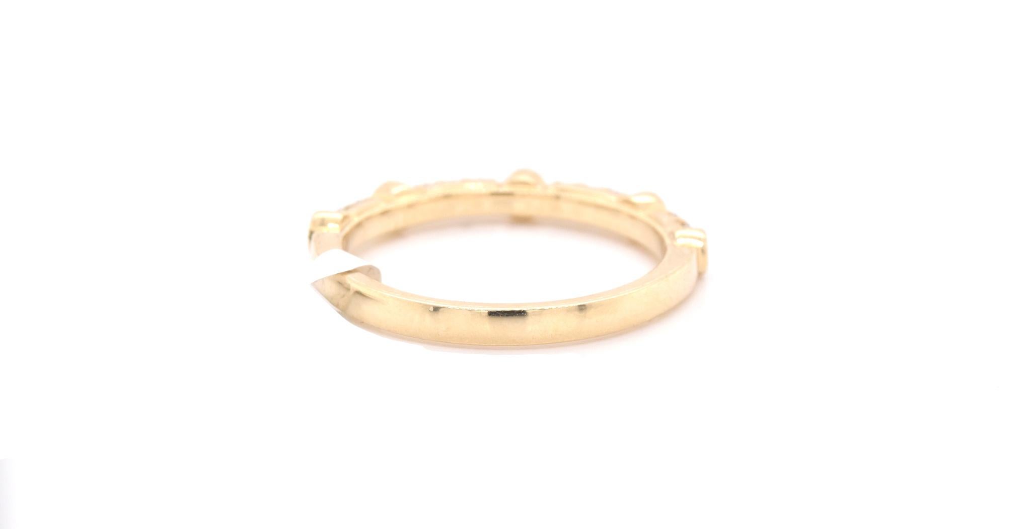 14 Karat Yellow Gold Diamond Anniversary Stackable Band In Excellent Condition In Scottsdale, AZ