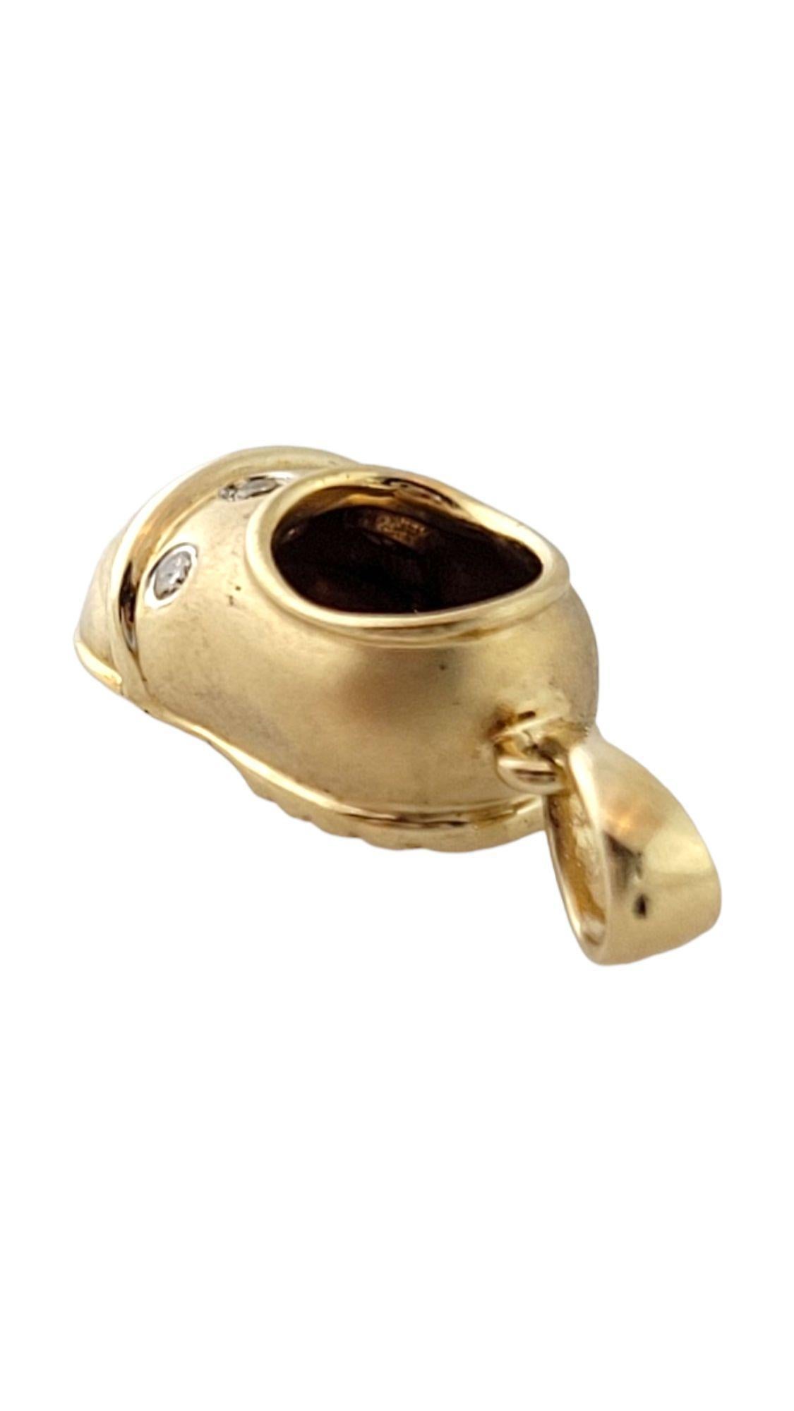 Brilliant Cut 14K Yellow Gold Diamond Baby Shoe Charm #14996 For Sale