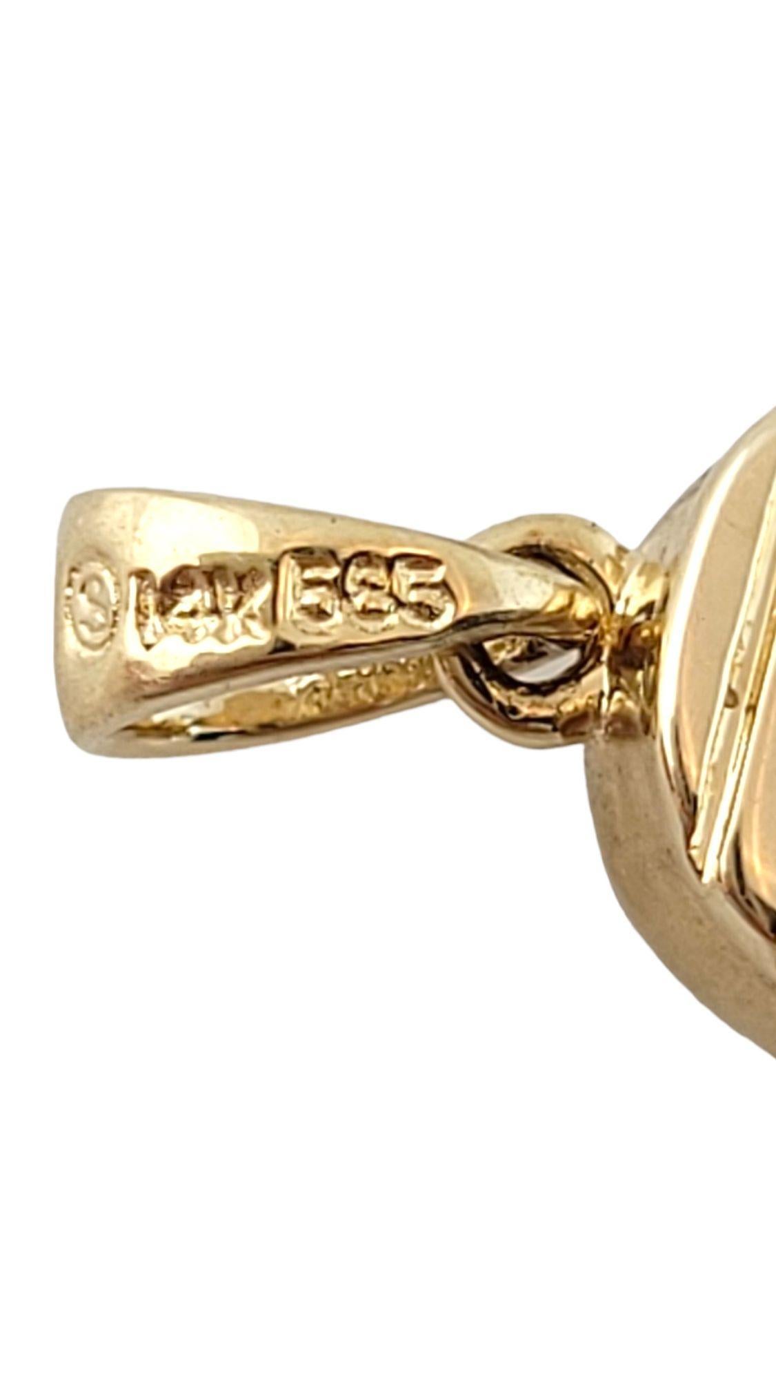 14K Yellow Gold Diamond Baby Shoe Charm #14996 For Sale 1