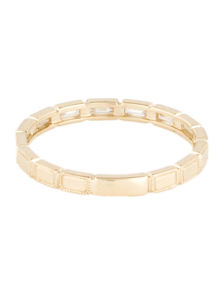 14K Yellow Gold Diamond Baguette Band for Her For Sale at 1stDibs