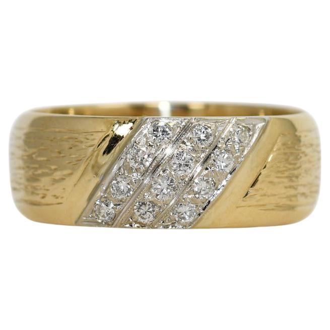 14K Yellow Gold Diamond Band .12tdw, 7.2gr For Sale