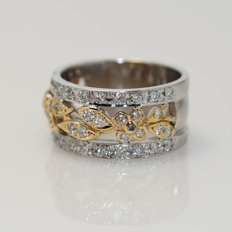 14K Yellow Gold Diamond Band .70tdw, 13g For Sale at 1stDibs