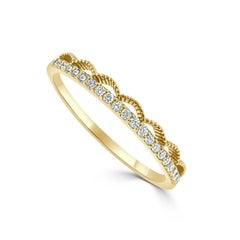 14K Yellow Gold Diamond Band for Her