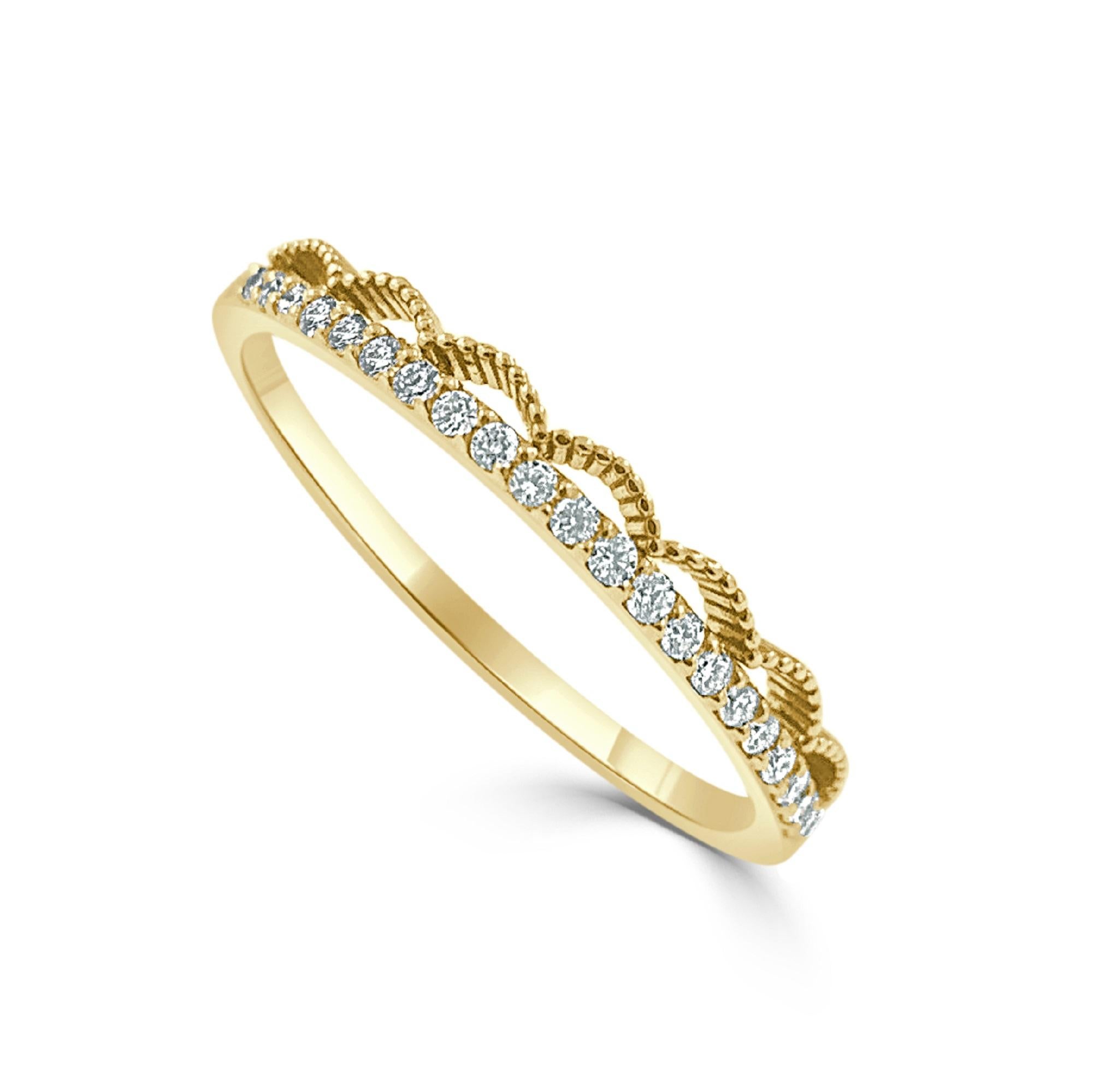 14 Karat Gelbgold Diamantband für Sie im Zustand „Neu“ im Angebot in Great neck, NY
