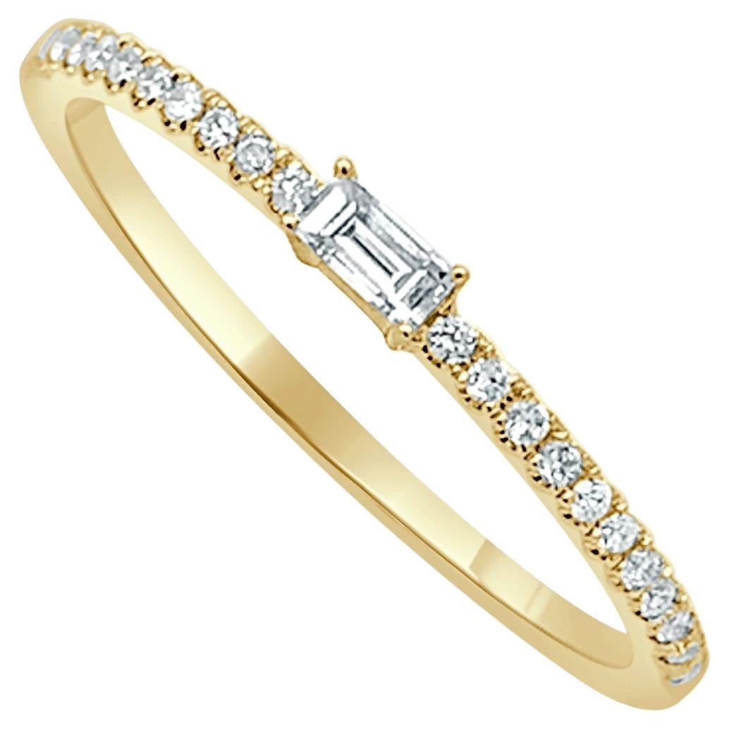 14K Yellow Gold Diamond Band for Her For Sale