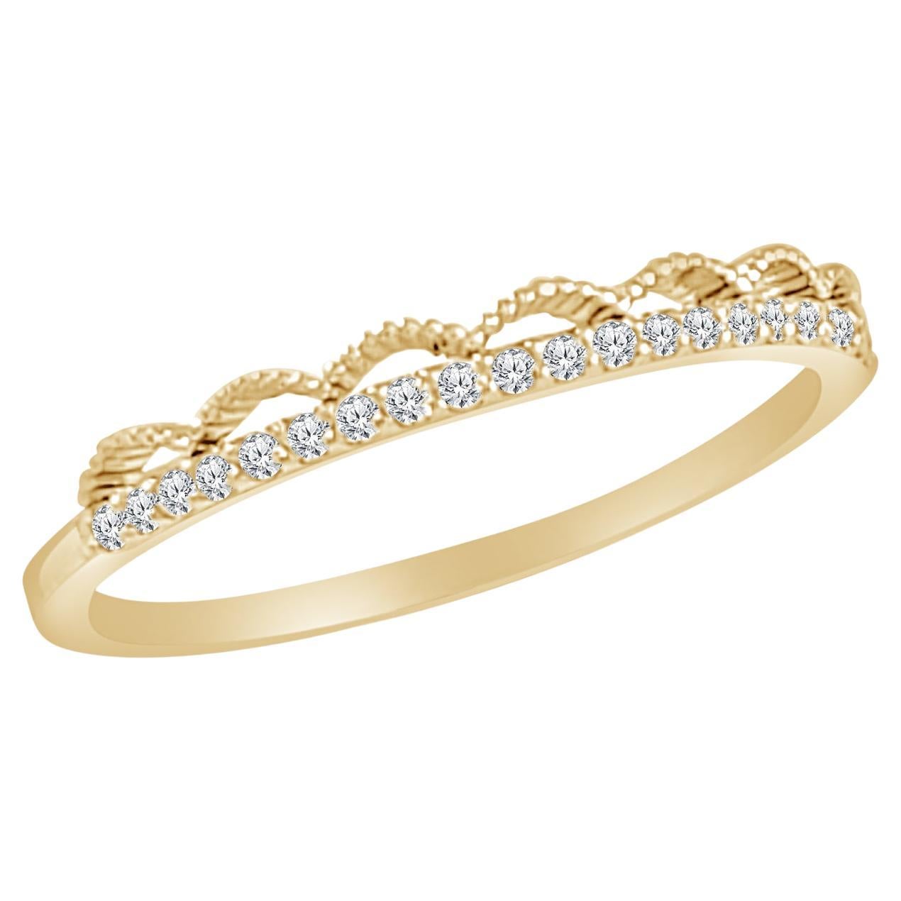 14K Yellow Gold Diamond Band for Her