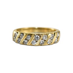 Anello a fascia con diamanti in oro giallo 14K 0,33ct