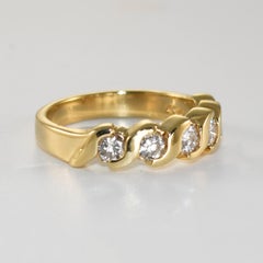 Anello a fascia con diamanti in oro giallo 14K 0,75ct