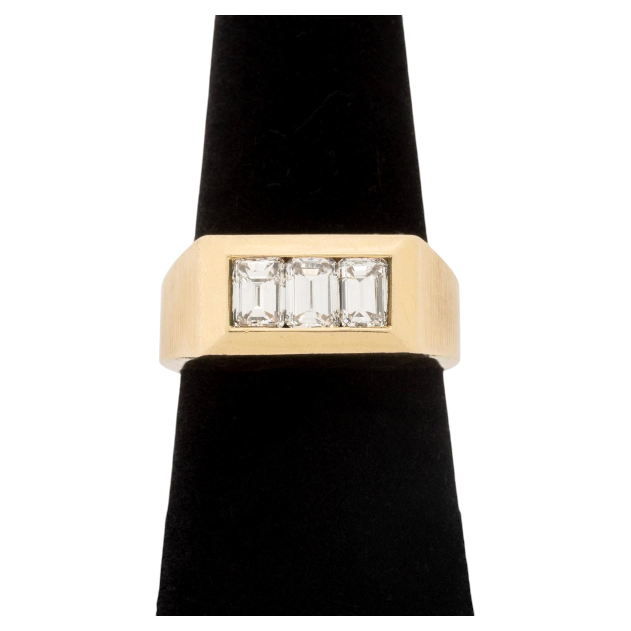 14K Yellow Gold Diamond Band Ring, 1.35ct J-K Color, Late 20th Century