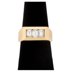 14K Yellow Gold Diamond Band Ring, 1.35ct J-K Color, Late 20th Century