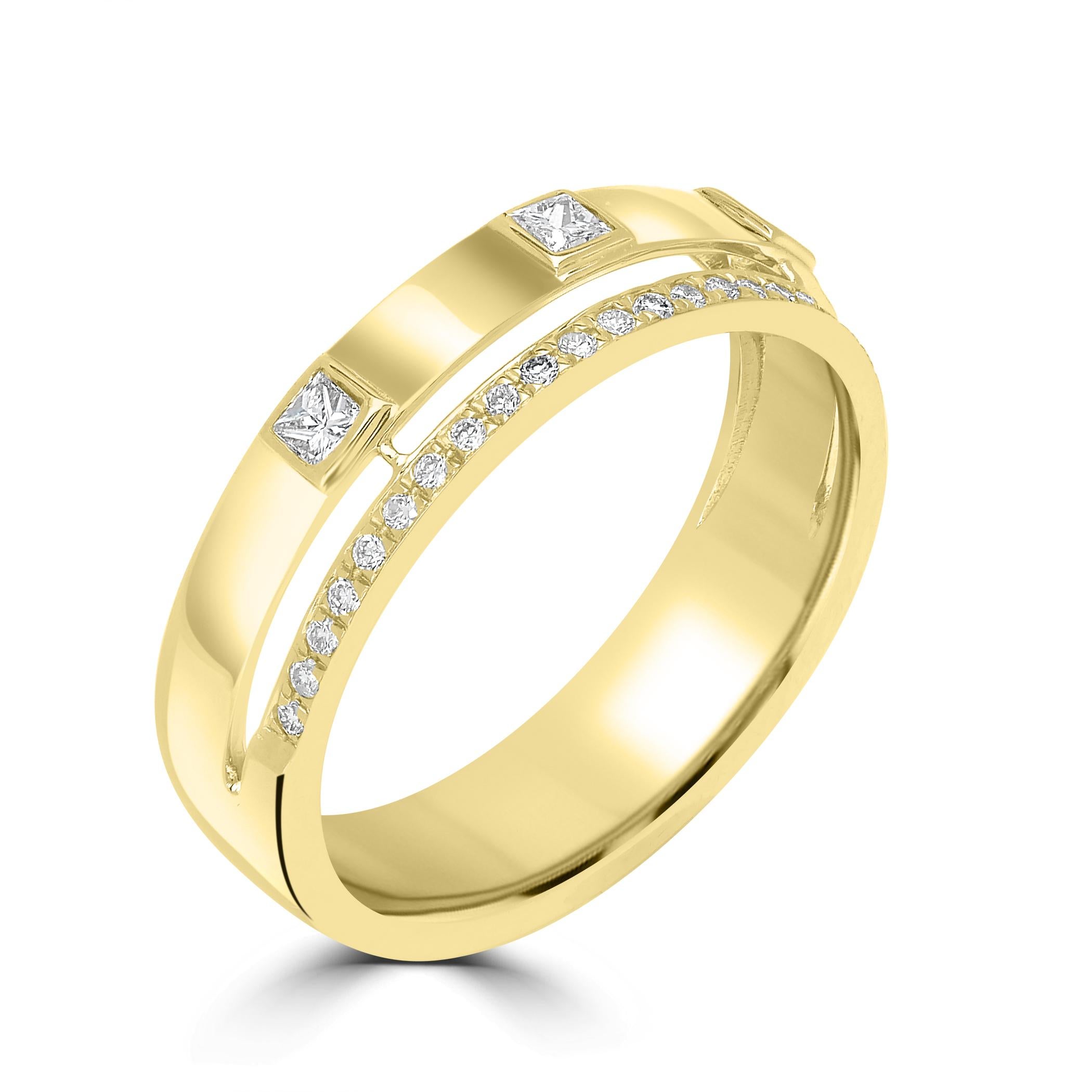 For Sale:  14K Yellow Gold Diamond Band Ring 2